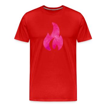 flamme feuer pink - Männer Premium Bio T-Shirt - Rot - Vorne - Damien (186cm)