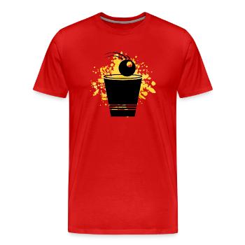 beer pong cup - Männer Premium Bio T-Shirt - Rot - Vorne - Damien (186cm)