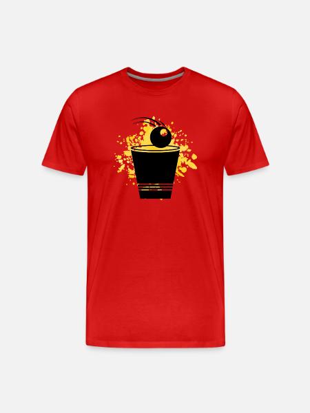 beer pong cup - Männer Premium Bio T-Shirt - Rot
