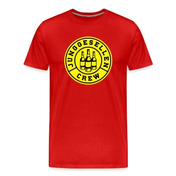 junggesellen crew bier - Männer Premium Bio T-Shirt - Rot - Vorne - Damien (186cm)