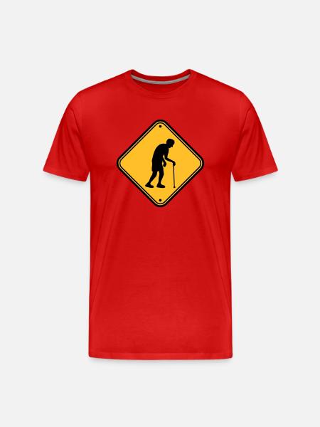 Attention retirement home sign - Men's Premium Organic T-Shirt - red