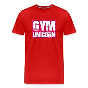 gym unicorn - Männer Premium Bio T-Shirt - Rot - Vorne - Damien (186cm)