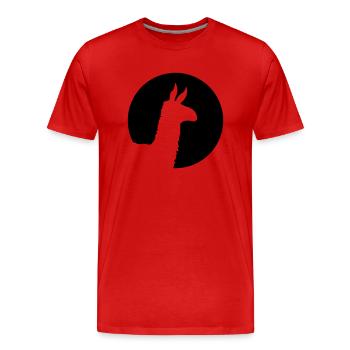 lama - Men's Premium Organic T-Shirt - red - Front - Damien (186cm)