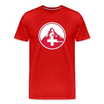 matterhorn mountain swiss - Männer Premium Bio T-Shirt - Rot - Vorne - Damien (186cm)