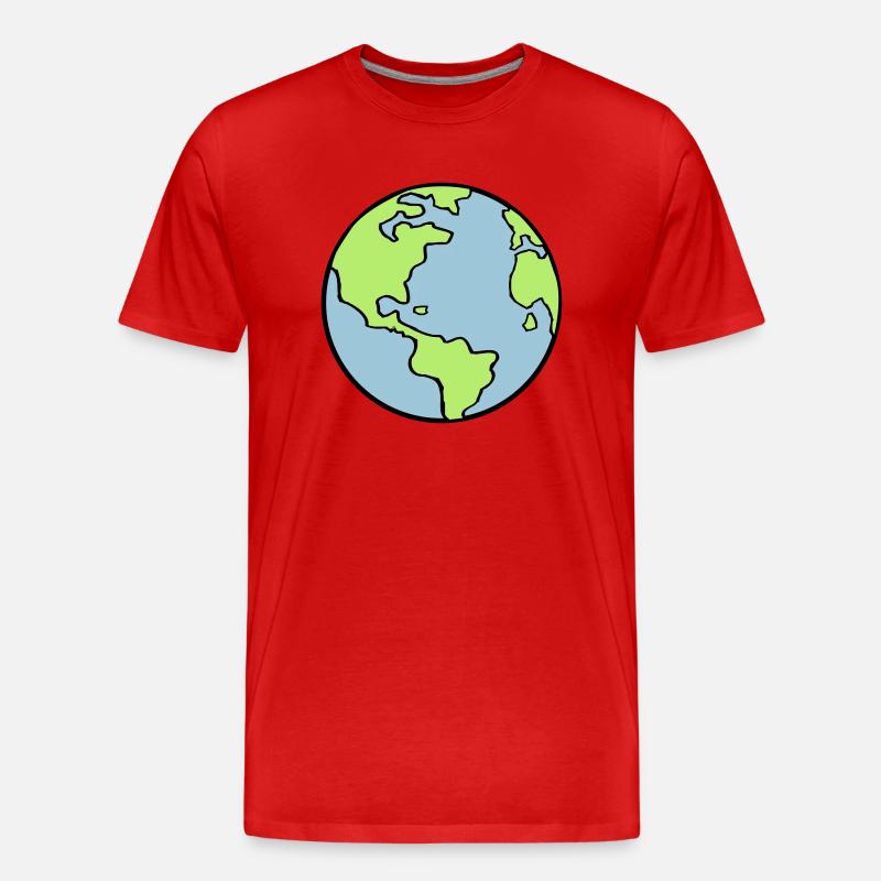 erde_002 - Männer Premium Bio T-Shirt - Rot