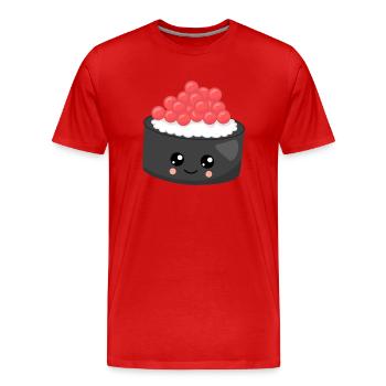 Sushi - Männer Premium Bio T-Shirt - Rot - Vorne - Damien (186cm)