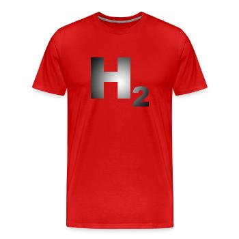 Hydrogen - H2 mobility - Men's Premium Organic T-Shirt - red - Front - Damien (186cm)