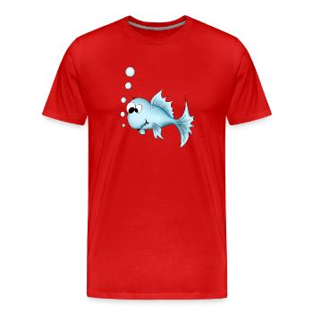 Fisch - Männer Premium Bio T-Shirt - Rot - Vorne - Damien (186cm)