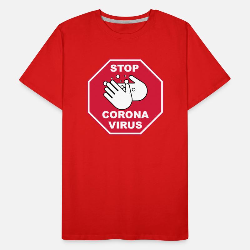 Stop Corona Virus Men's Premium Organic T-Shirt