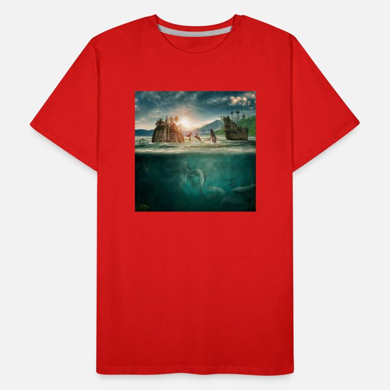 Monde sous-marin d'imagination T-shirt bio Premium Homme