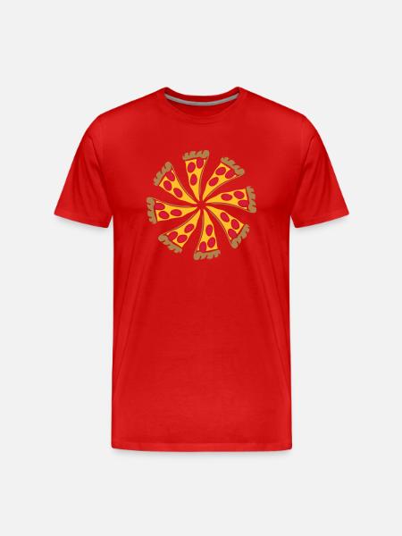 Pizza Salami Round - Men's Premium Organic T-Shirt - red