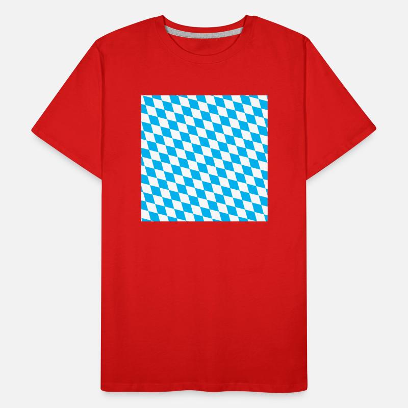 Bavière Bavière Drapeau Bavière Chèque Diamants T-shirt bio Premium Homme