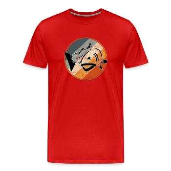 Morue - Pêche à la morue rétro - T-shirt bio Premium Homme - rouge - Devant - Damien (186cm)