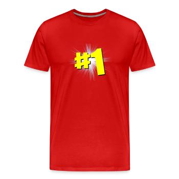 Top1, # 1, Battle Royale, Geek, Videospiele - Männer Premium Bio T-Shirt - Rot - Vorne - Damien (186cm)