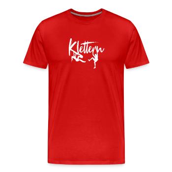 Klettern Kletterin Kletterer Kletter Geschenk - Männer Premium Bio T-Shirt - Rot - Vorne - Damien (186cm)