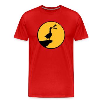 Wolf Gans Honk goose - Männer Premium Bio T-Shirt - Rot - Vorne - Damien (186cm)