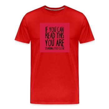 Mundschutz lustig Spruch - lustige Sprüche - Männer Premium Bio T-Shirt - Rot - Vorne - Damien (186cm)