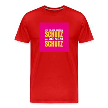 Anti Corona - Schutz zu deinem Schutz - Männer Premium Bio T-Shirt - Rot - Vorne - Damien (186cm)