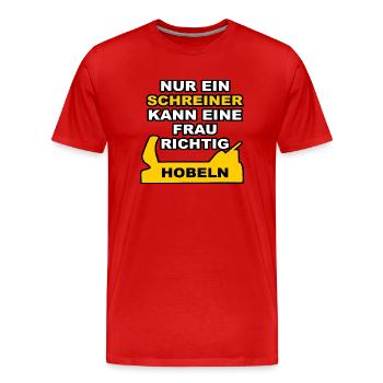 Der Schreiner - Männer Premium Bio T-Shirt - Rot - Vorne - Damien (186cm)