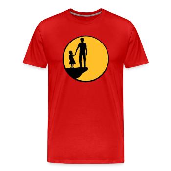 Mond Vater Tochter - Männer Premium Bio T-Shirt - Rot - Vorne - Damien (186cm)
