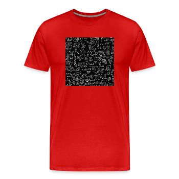 Mathe Formel - Männer Premium Bio T-Shirt - Rot - Vorne - Damien (186cm)