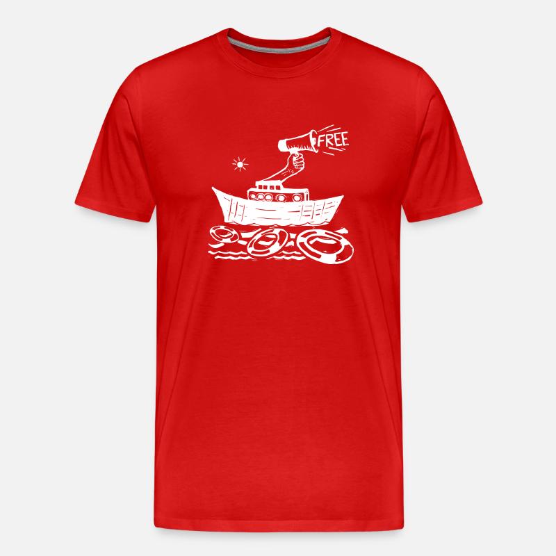 Rettungsboot, Seenotrettung - Männer Premium Bio T-Shirt - Rot