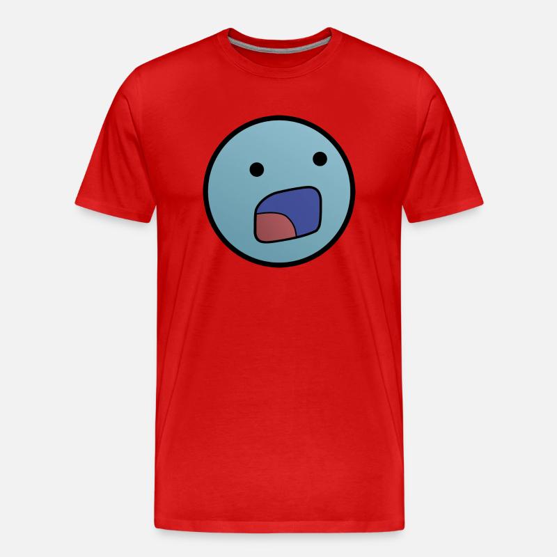 "D:" - Doppelpunkt D (Twitch Emote) - Männer Premium Bio T-Shirt - Rot