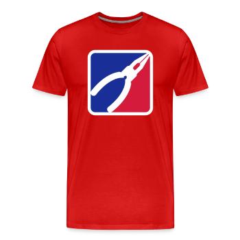 Pliers tool logo - Men's Premium Organic T-Shirt - red - Front - Damien (186cm)