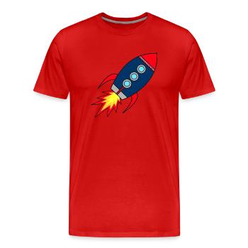 Rakete Startup * Raumschiff * Astronaut * Sterne - Männer Premium Bio T-Shirt - Rot - Vorne - Damien (186cm)