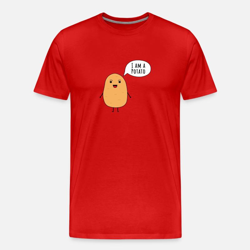 Ich bin eine Kartoffel - Männer Premium Bio T-Shirt - Rot
