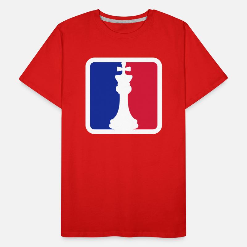 Les échecs Rouge Bleu T-shirt bio Premium Homme