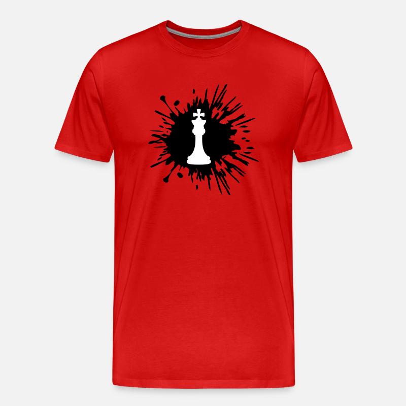 Farbe Klecks Schach - Männer Premium Bio T-Shirt - Rot