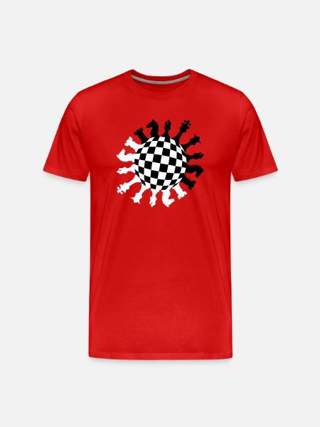 Round Chess Circle - Men's Premium Organic T-Shirt - red