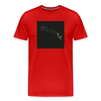Löwenzahn Pusteblume - Männer Premium Bio T-Shirt - Rot - Vorne - Damien (186cm)