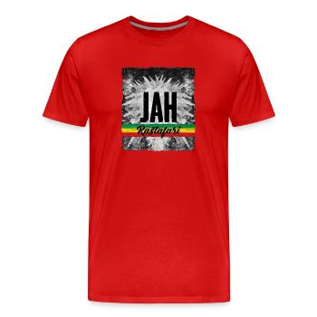 Jah Rastafari Roots reggae - T-shirt bio Premium Homme - rouge - Devant - Damien (186cm)