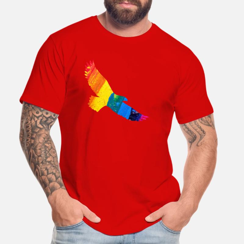 Rainbow Eagle Gift Idea Men's Premium Organic T-Shirt