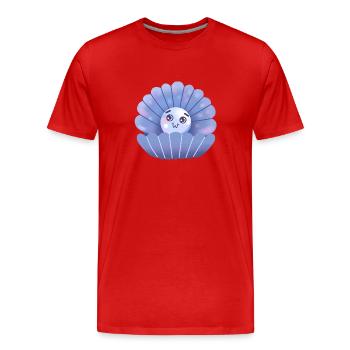 Süße kleine handgezeichnete Perle - Männer Premium Bio T-Shirt - Rot - Vorne - Damien (186cm)