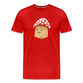 Hand gezeichnet niedlich gekappt Pilz Mann - Männer Premium Bio T-Shirt - Rot - Vorne - Damien (186cm)