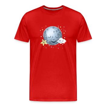 Der Mond und die Sterne - Männer Premium Bio T-Shirt - Rot - Vorne - Damien (186cm)