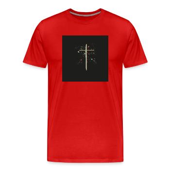 Chrétien - Religion - T-shirt bio Premium Homme - rouge - Devant - Damien (186cm)