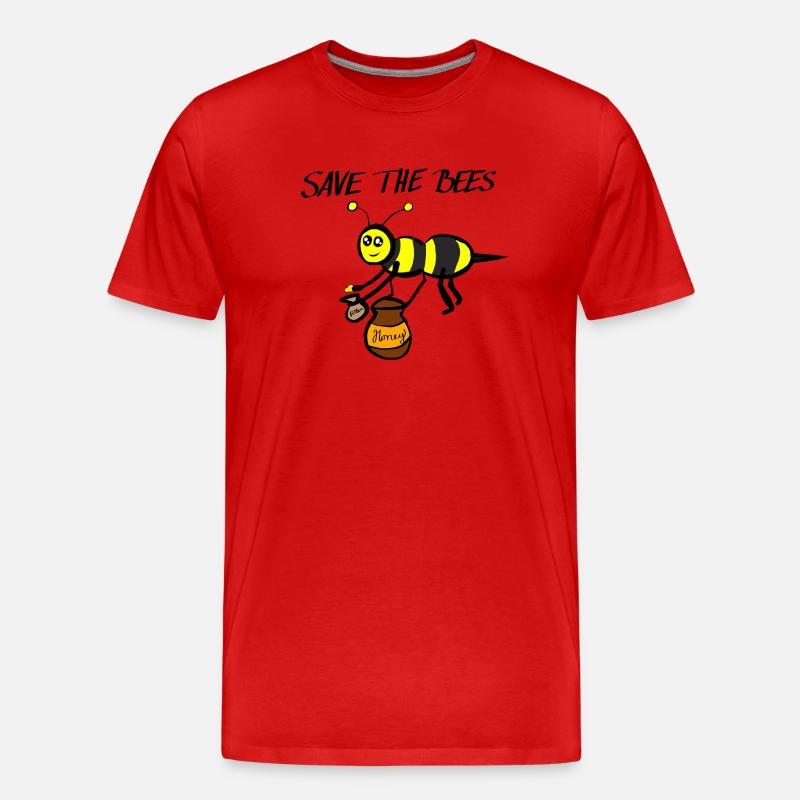 Save the bees - Männer Premium Bio T-Shirt - Rot