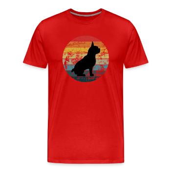 Français Bulldog - T-shirt bio Premium Homme - rouge - Devant - Damien (186cm)