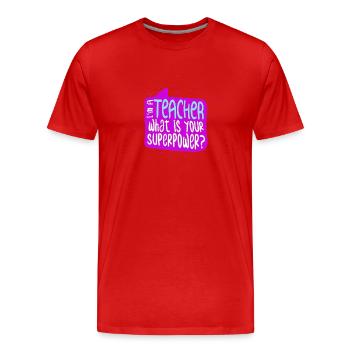 Étudiant 2023 Diplôme d’école d’enseignant d’étudiant du secondaire - T-shirt bio Premium Homme - rouge - Devant - Damien (186cm)