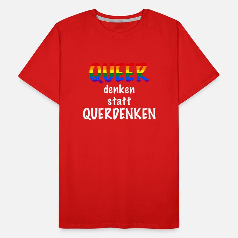 Queer denken statt Querdenken (White) Männer Premium Bio T-Shirt