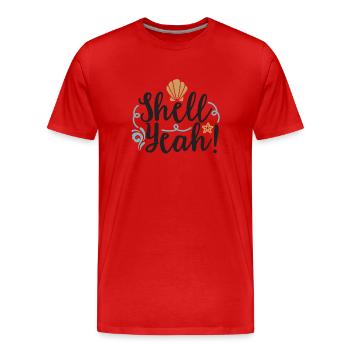 Shell Yeah - Men's Premium Organic T-Shirt - red - Front - Damien (186cm)