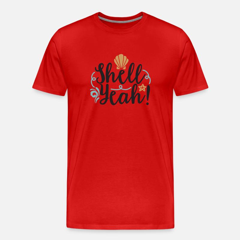 Shell Yeah - Männer Premium Bio T-Shirt - Rot