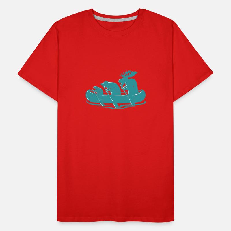 Canoe Beaver Bear Moose Canoeing Canada Gift Idea Men's Premium Organic T-Shirt