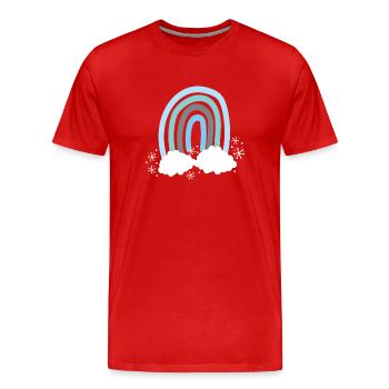 Arc-en-ciel bleu hiver amical - T-shirt bio Premium Homme - rouge - Devant - Damien (186cm)