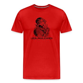 Lieblingslehrer Max und Moritz Busch Lehrer Lämpel - Männer Premium Bio T-Shirt - Rot - Vorne - Damien (186cm)