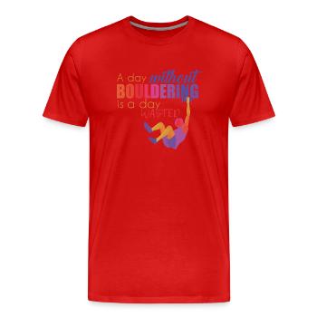 Bouldern - Männer Premium Bio T-Shirt - Rot - Vorne - Damien (186cm)
